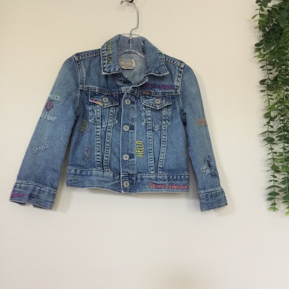 Polo Ralph Lauren Embroidered Denim Trucker Jacket Size 3/3T